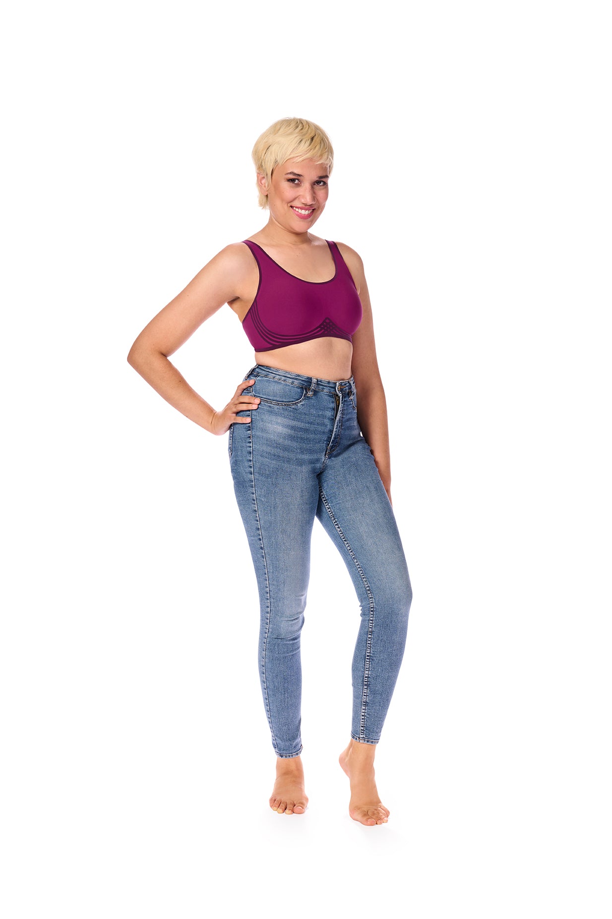 Clarissa SB Soft Mastectomy Bra - Magenta/Multi