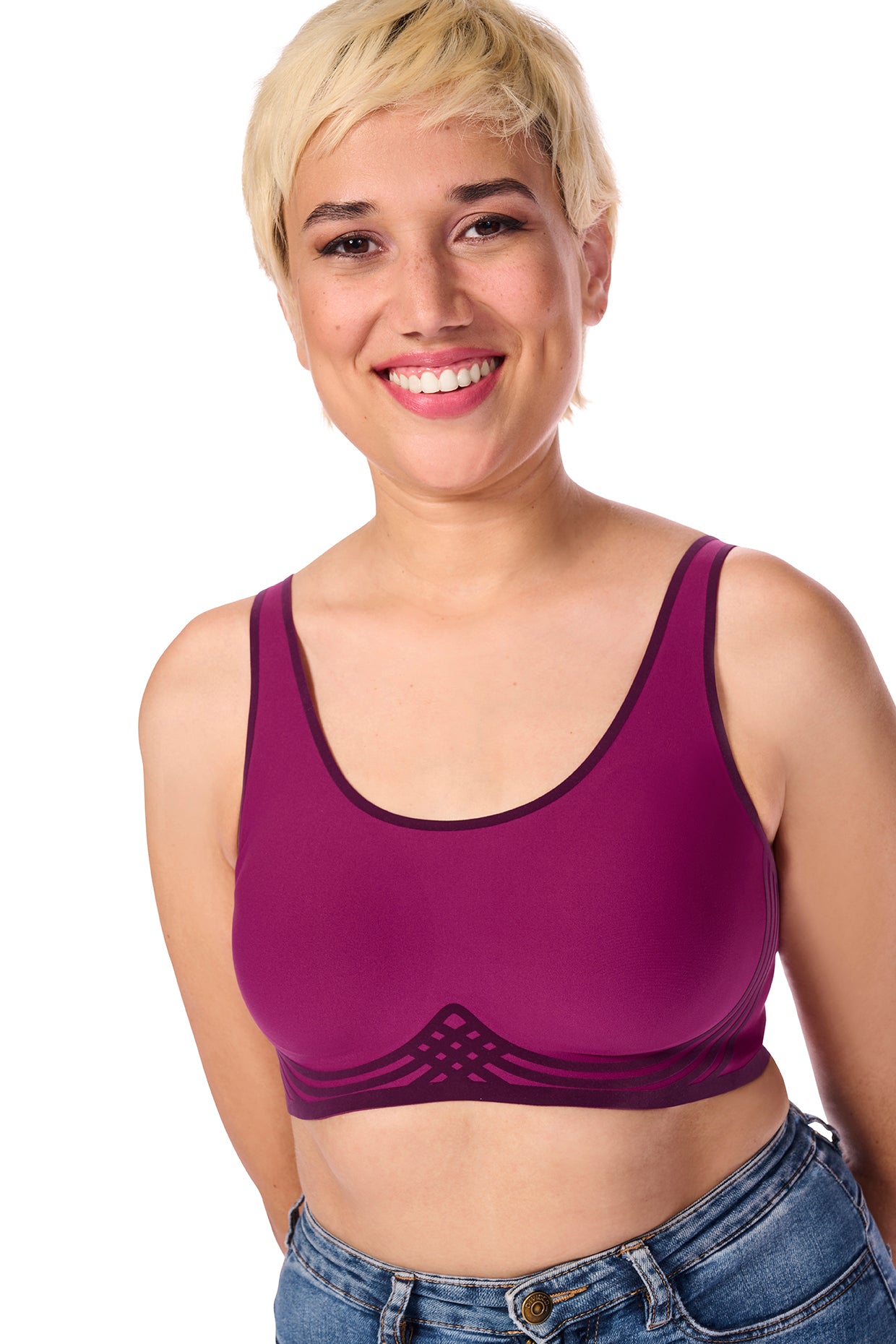 Clarissa SB Soft Mastectomy Bra - Magenta/Multi