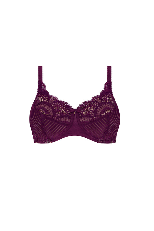 Karolina Padded Mastectomy Bra - Dark Berry/Sand