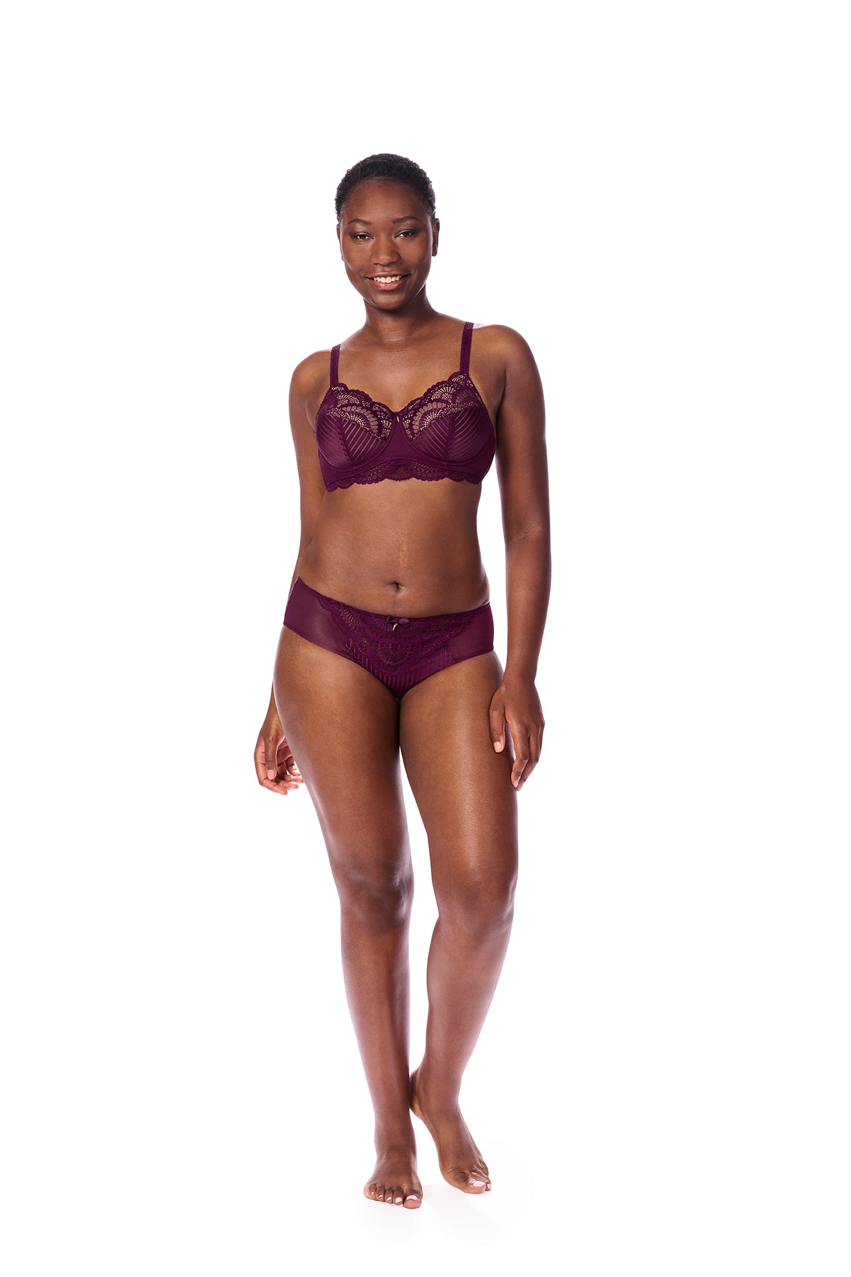 Karolina Padded Mastectomy Bra - Dark Berry/Sand