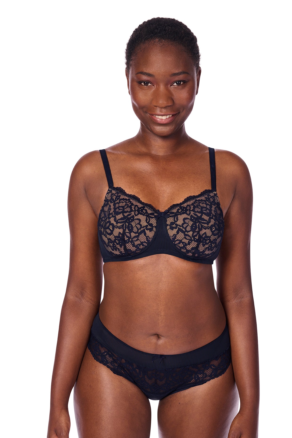 Kyra Padded Mastectomy Bra - Dark Blue/Sand