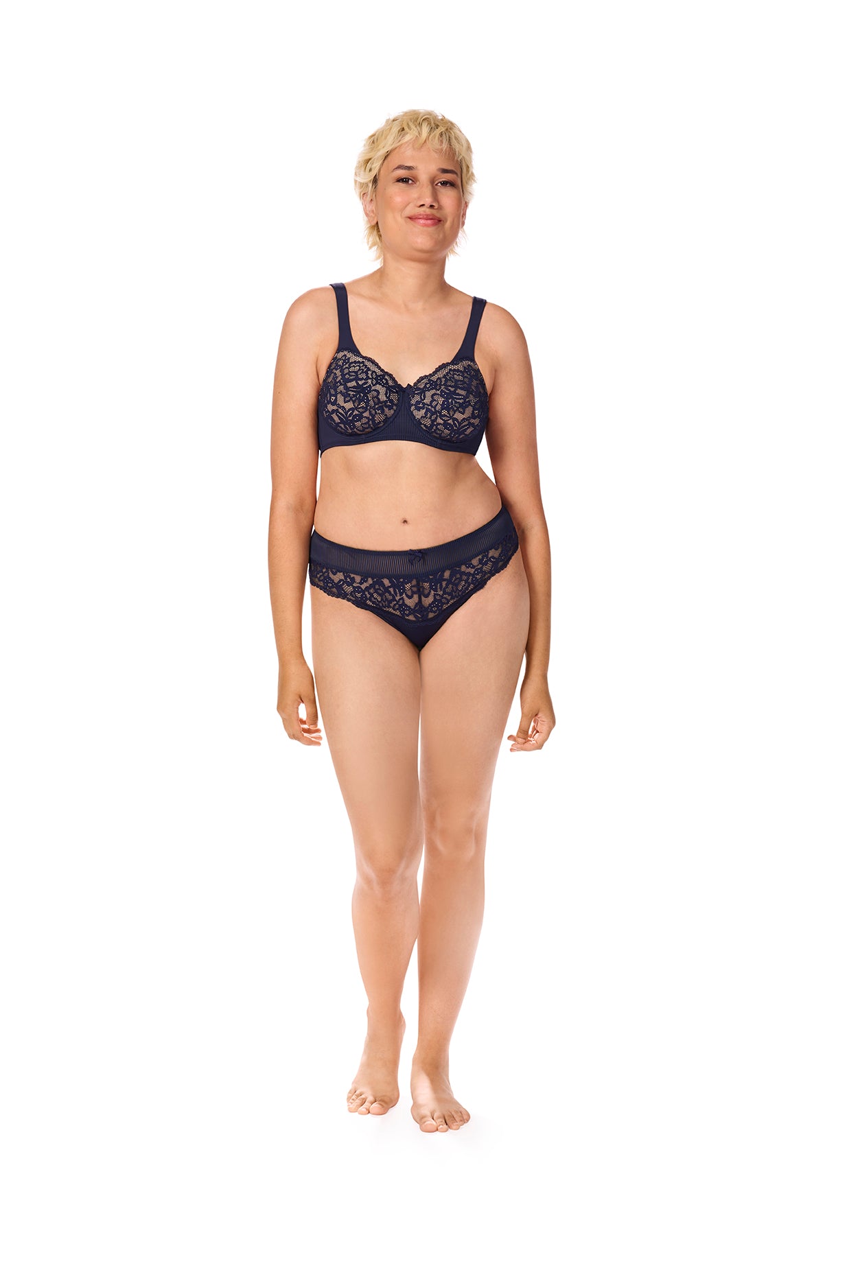 Kyra Underwired Bra - Dark Blue/Sand