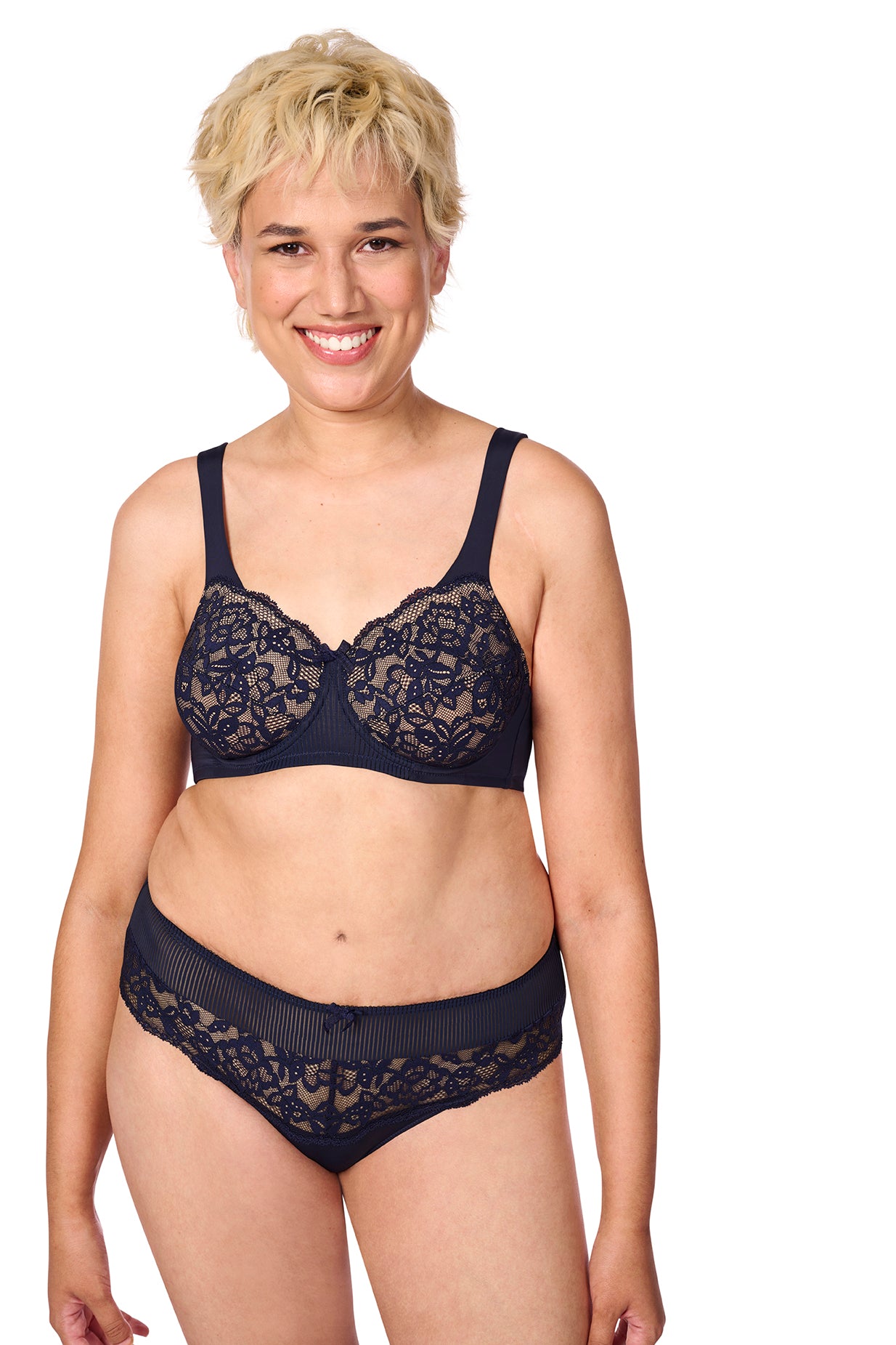 Kyra Underwired Bra - Dark Blue/Sand