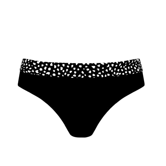 Manila High Waisted Swim Bottom - Black/White