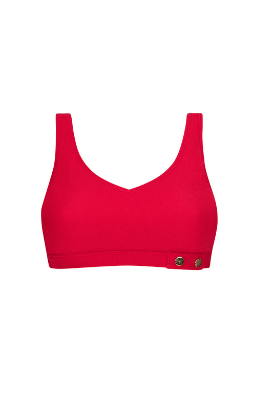 Chile Non-Wired Swim Top - Red