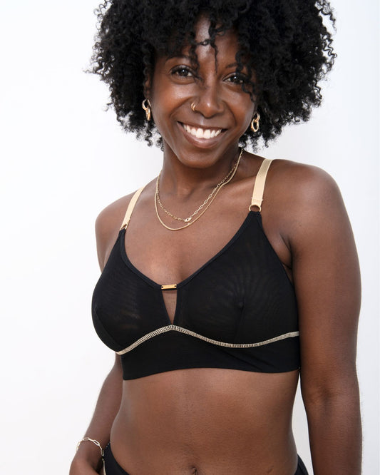 Victoria Mesh Keyhole Pocketed Mastectomy Bra
