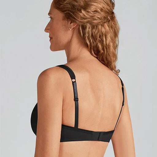 Lara Satin Padded Mastectomy Bra - Black