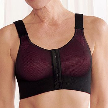 Osaka Post-Surgical Mastectomy Bra - Black/Red