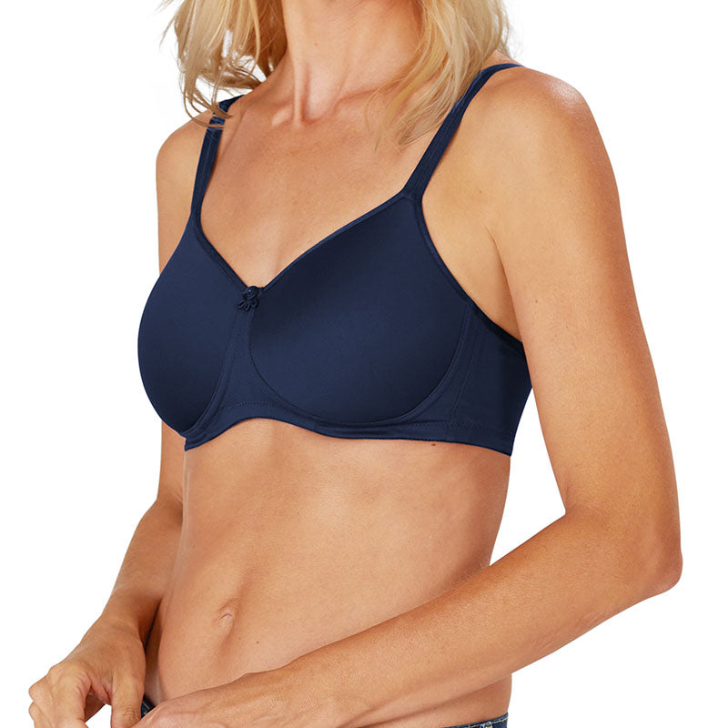 Mara Padded Wire-free Mastectomy Bra - Dark Blue By Amoena