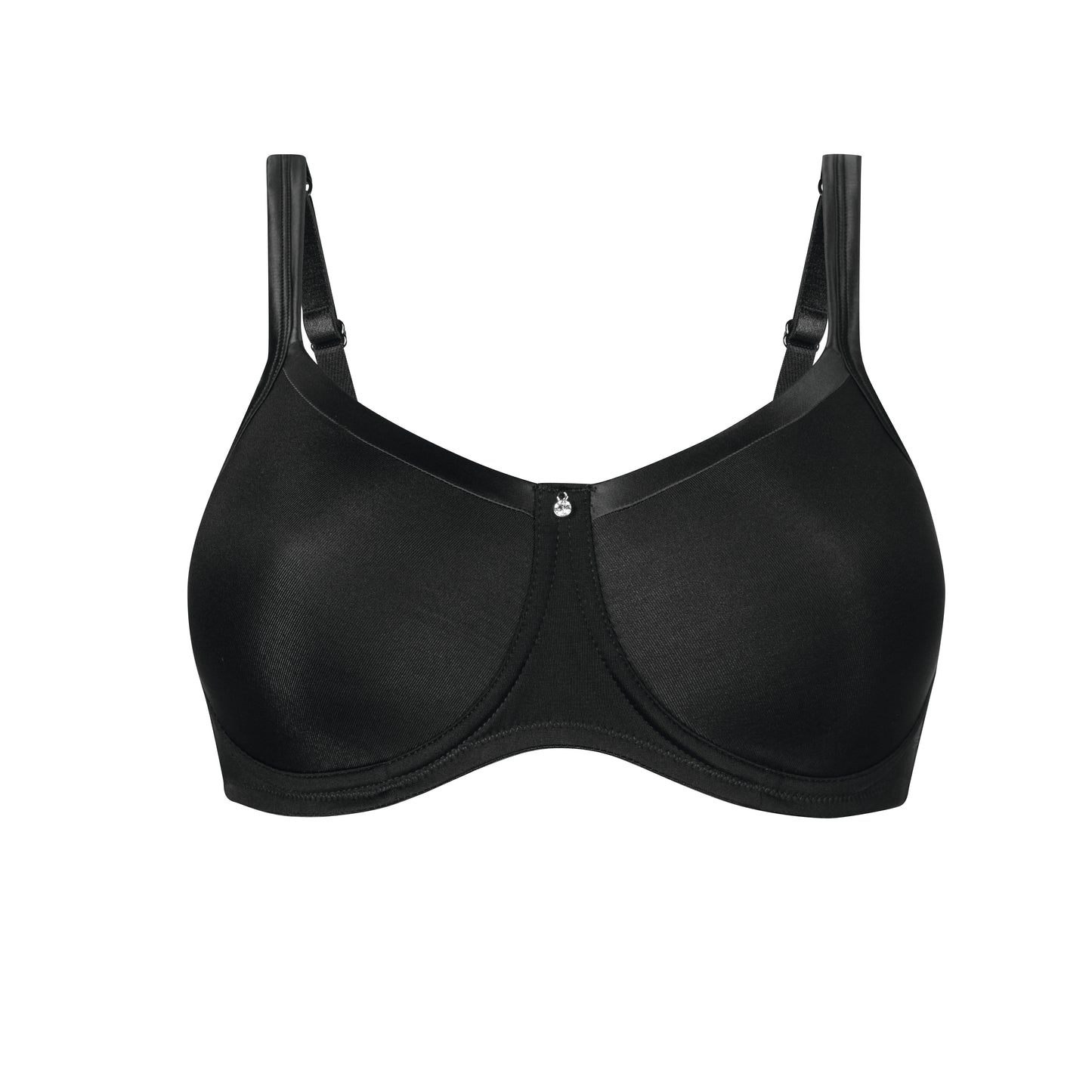 Lara Satin Padded Mastectomy Bra - Black
