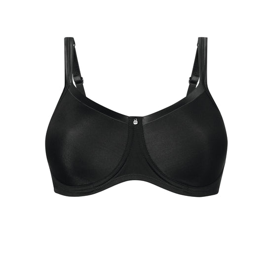 Lara Satin Padded Mastectomy Bra - Black
