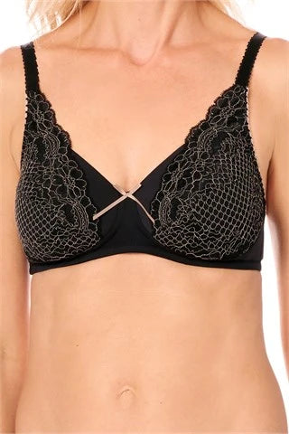 44892 Alina Soft Cup Non-wired Padded Bra Black/Sand Bra by Amoena