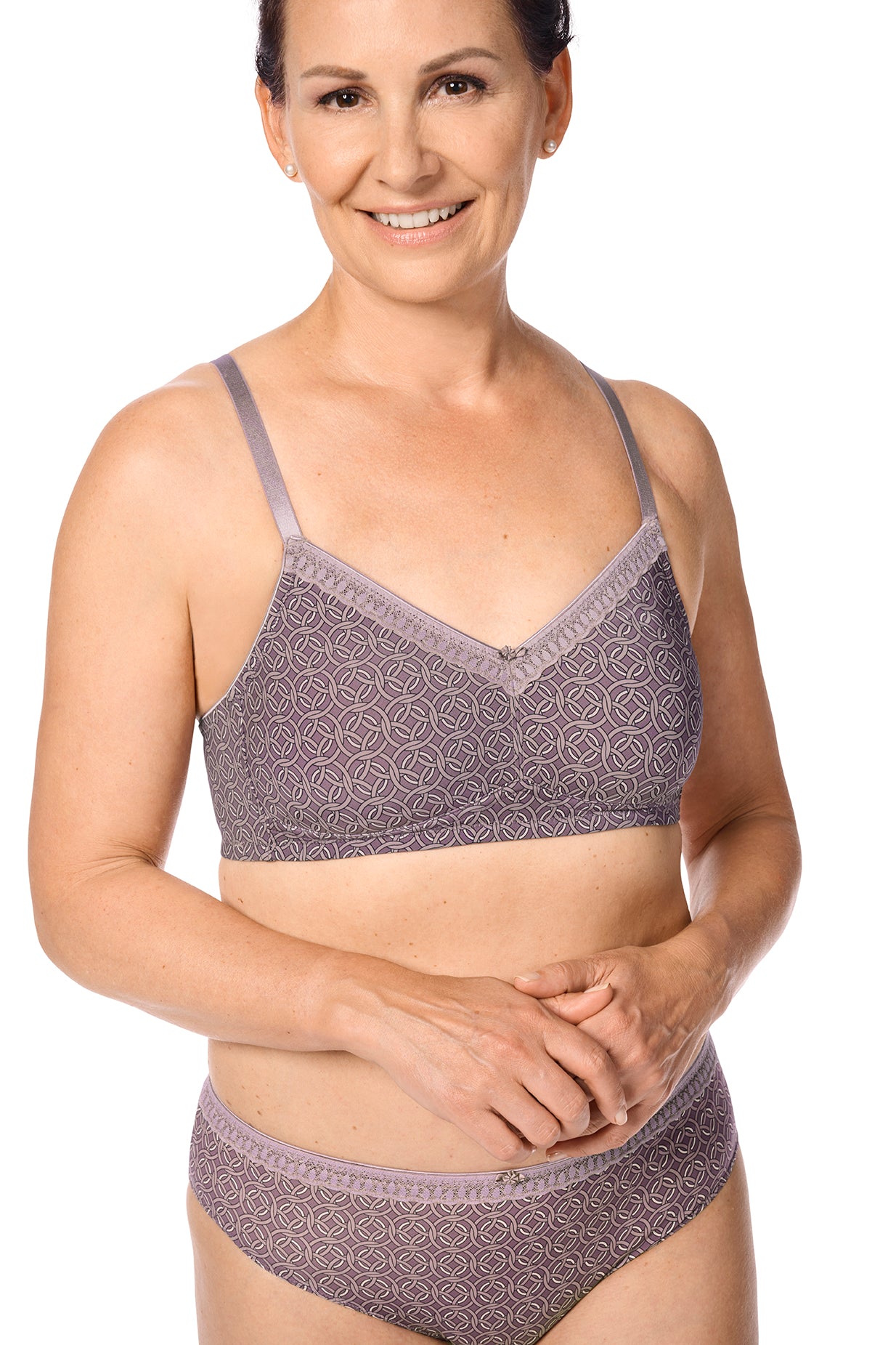 Liz Soft Cup Mastectomy Bra - Mauve/Multi