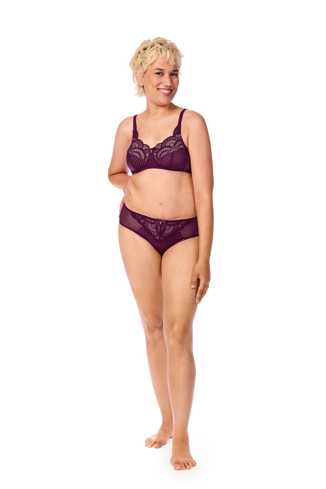 Karolina Soft Cup Mastectomy Bra - Dark Berry/Sand