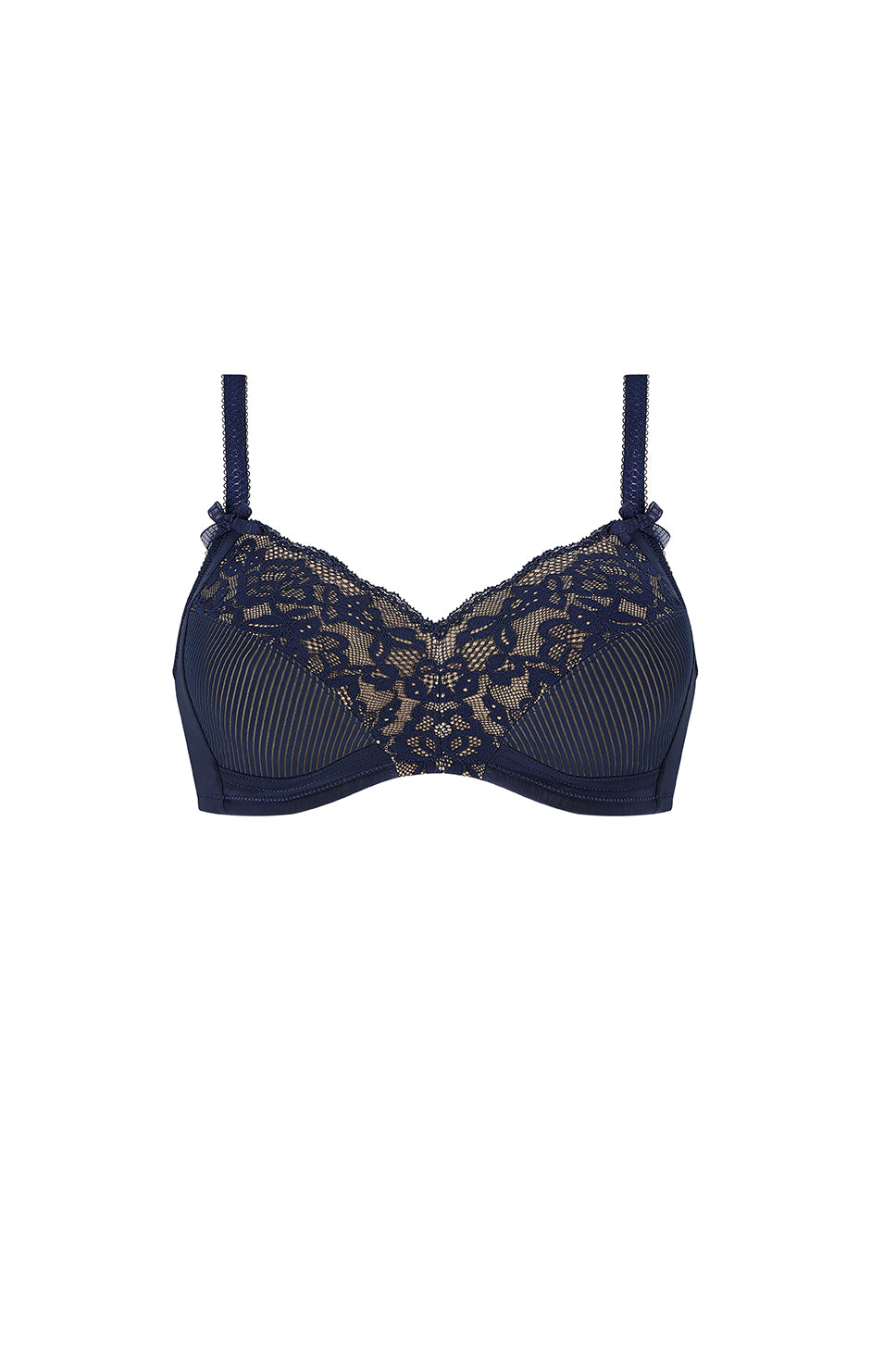 Kyra Soft Cup Mastectomy Bra - Dark Blue/Sand