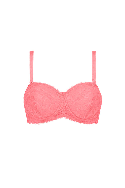 Glenda Padded Underwired Mastectomy Bra - Flamingo