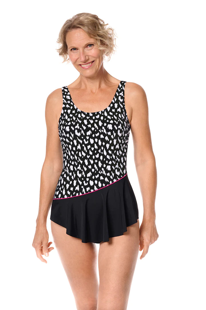 Manila Mastectomy Sarong Swimsuit - Black/White