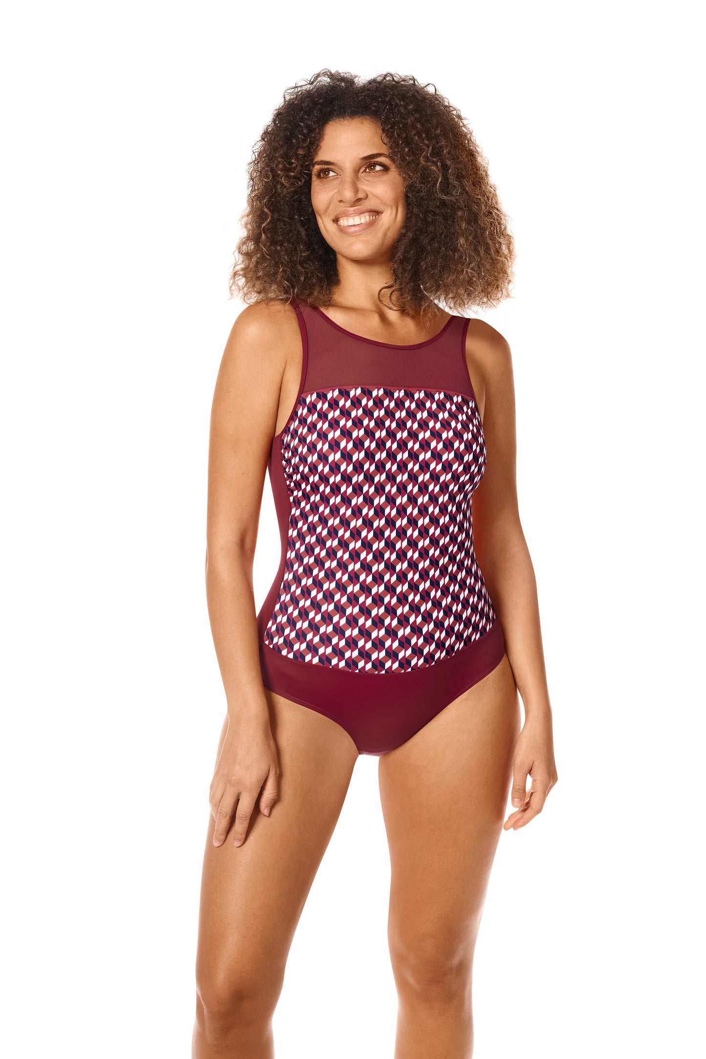 Apulia High-Neck Mastectomy Swimsuit