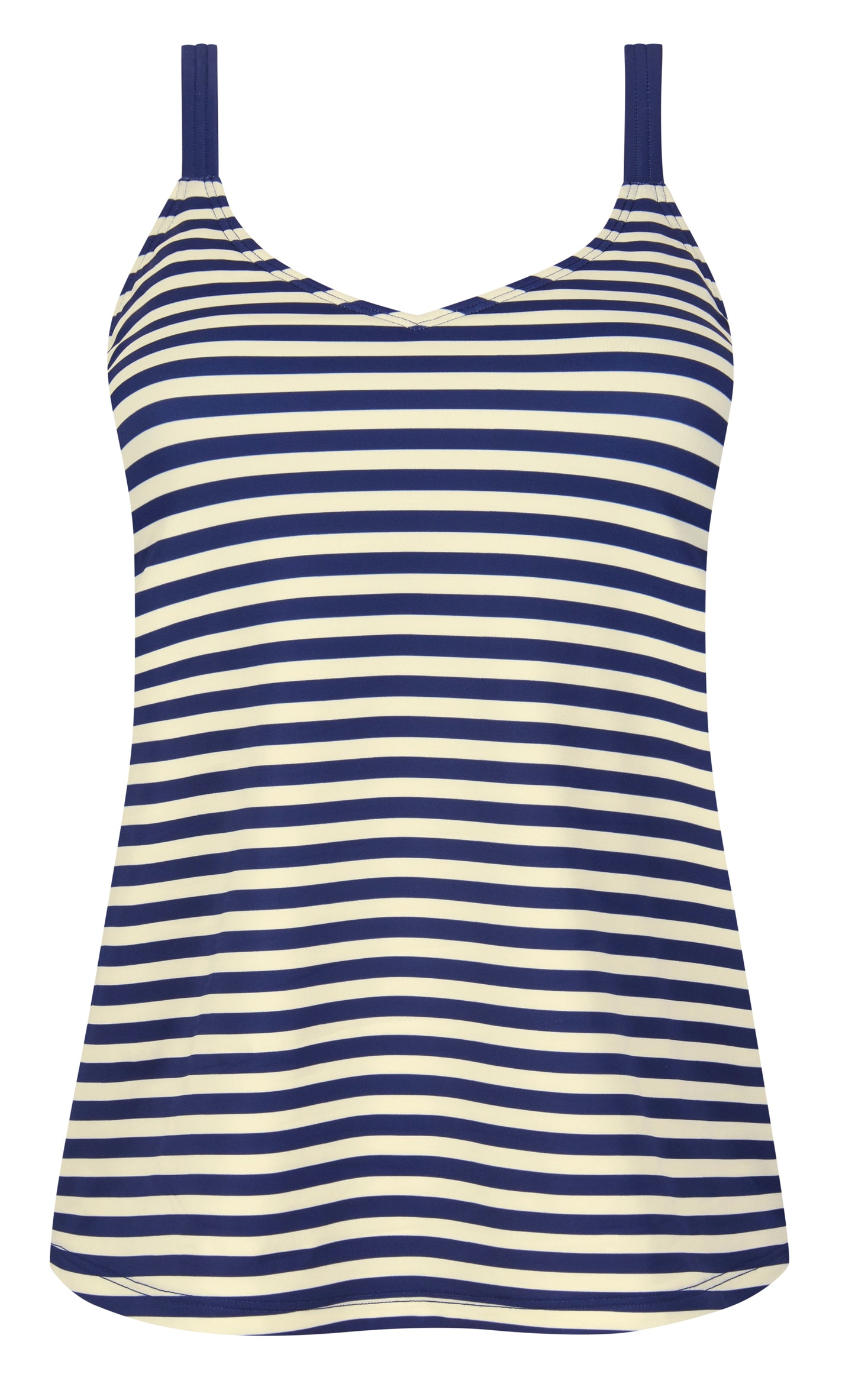 Casoria Mastectomy Bra Tankini Top - Navy/Off-White