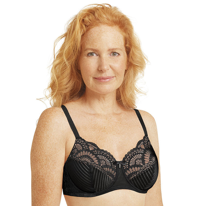 Karolina Padded Mastectomy Bra - Black/Sand