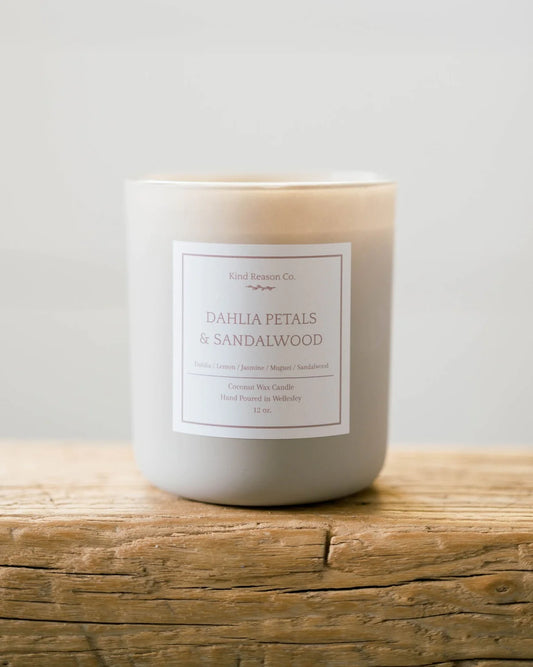 Dahlia Petals & Sandalwood Vegan Coconut Wax Candle