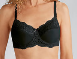 Lilly Underwire Mastectomy Bra - Black