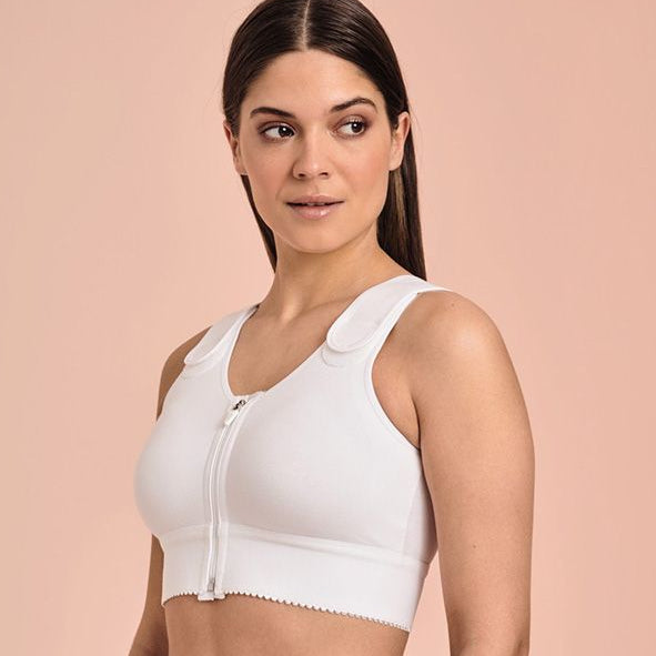 Marbella Post-Surgical Mastectomy Bra - White