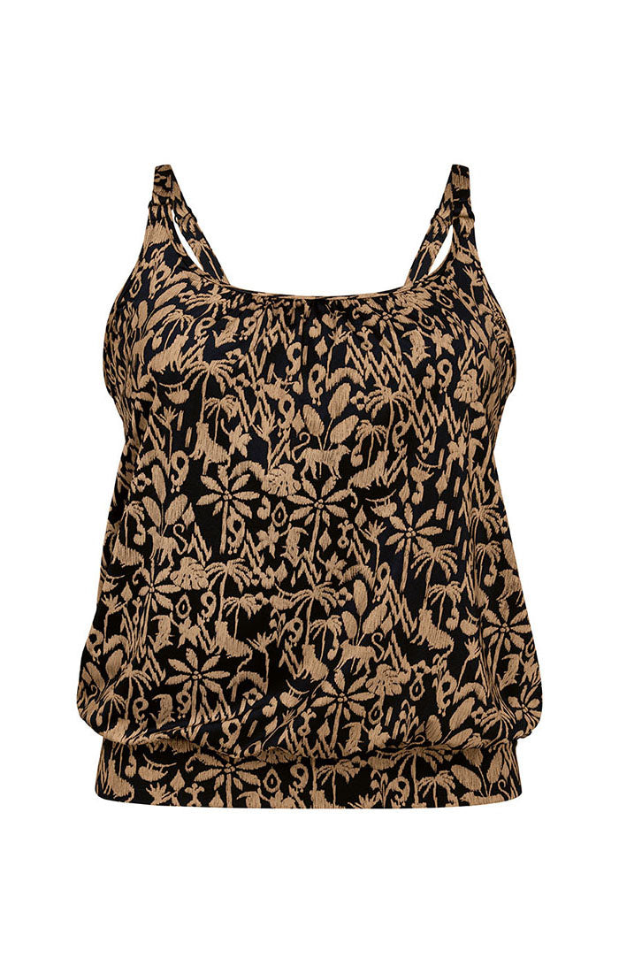 Secret Jungle Mastectomy Tankini Top - Safari