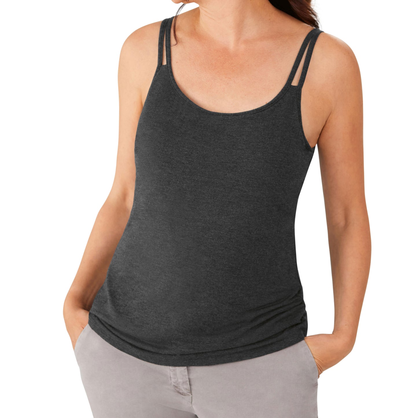Mastectomy Wire-Free Valletta Top - Charcoal