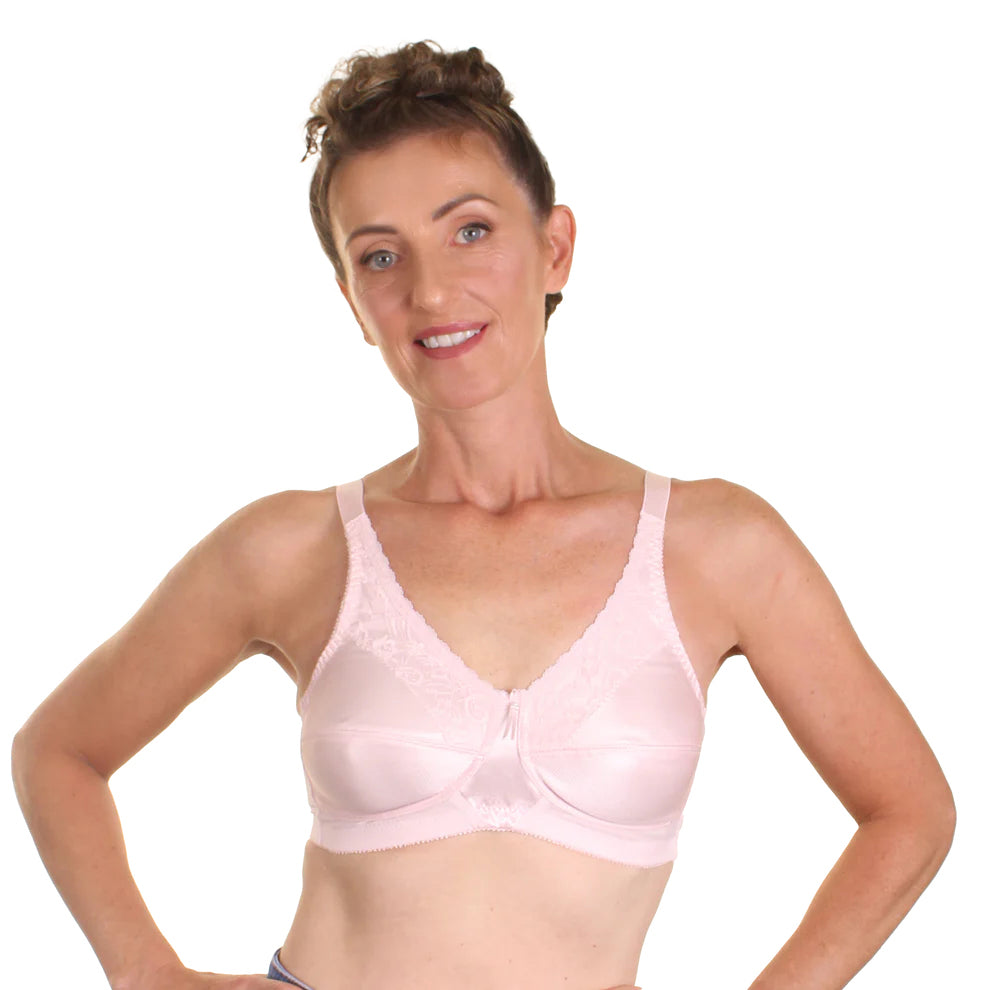 Barbara - Soft Cup Mastectomy Bra Wire Free - Powder Pink - Trulife