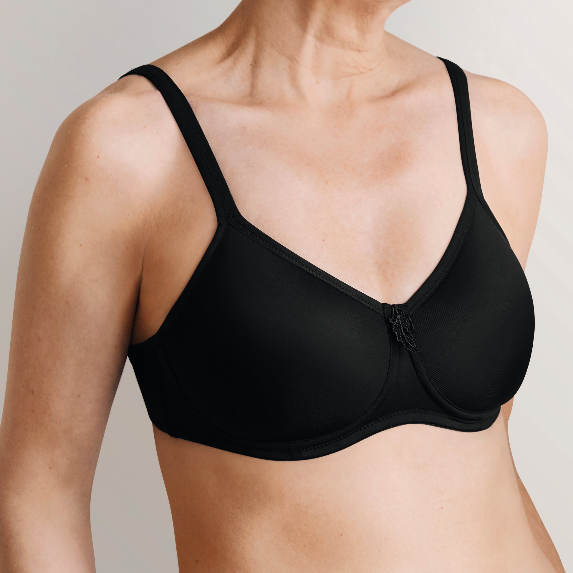 Lara - Molded Cup Bra - Black Masectomy Bra by Amoena Wire Free – Pink  Ribbon Boutique